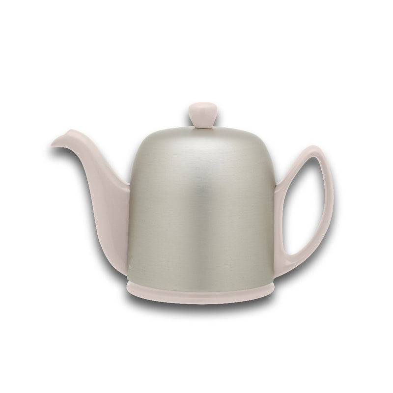 Salam White Teapot brushed Aluminium Zinc Lid White 6 cups by DEGRENNE