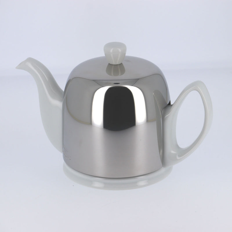 Degrenne Salam Teapot –  White Porcelain and Mirror Lid