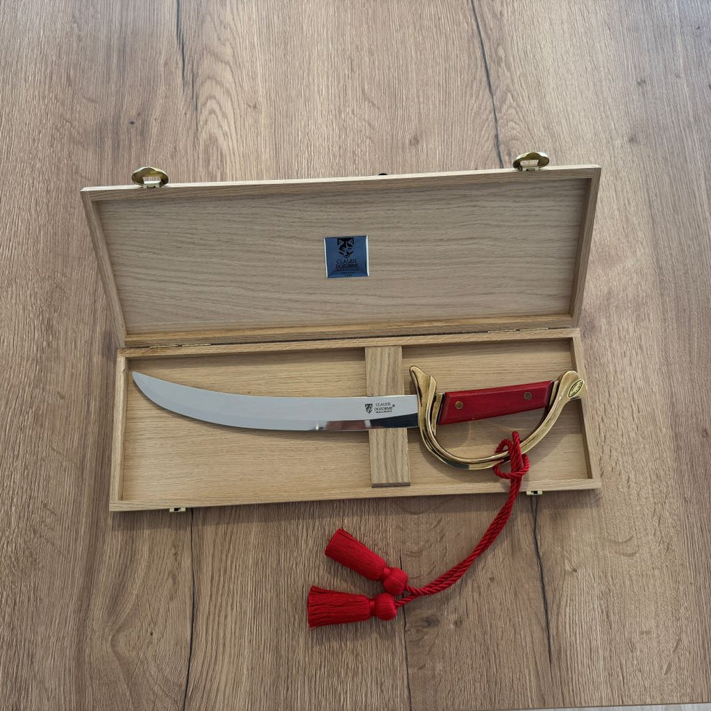 Napoleon Champagne saber Ney grip handle in a oak box topshot