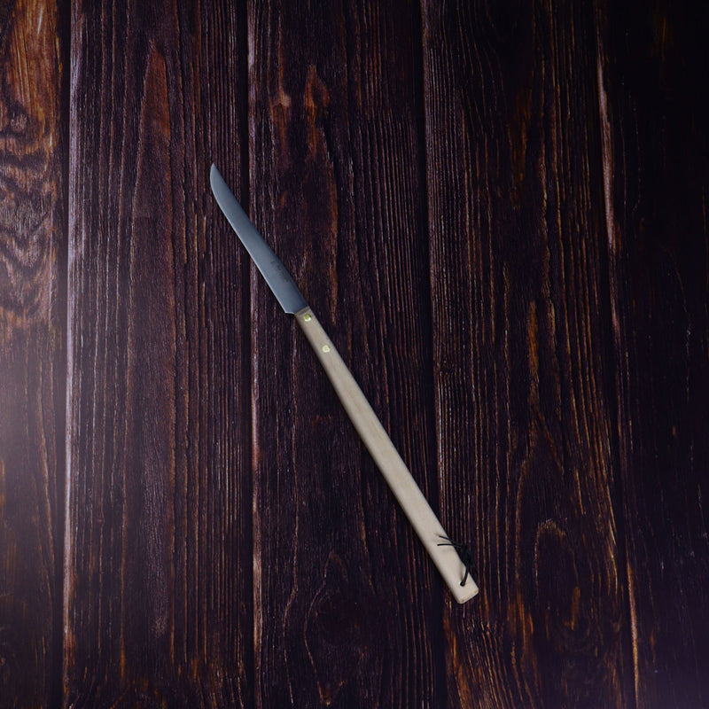 BBQ Knife wood Handle on Wood Topshot