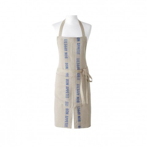 Charvet Edition Linen Apron BON APPETIT White Background