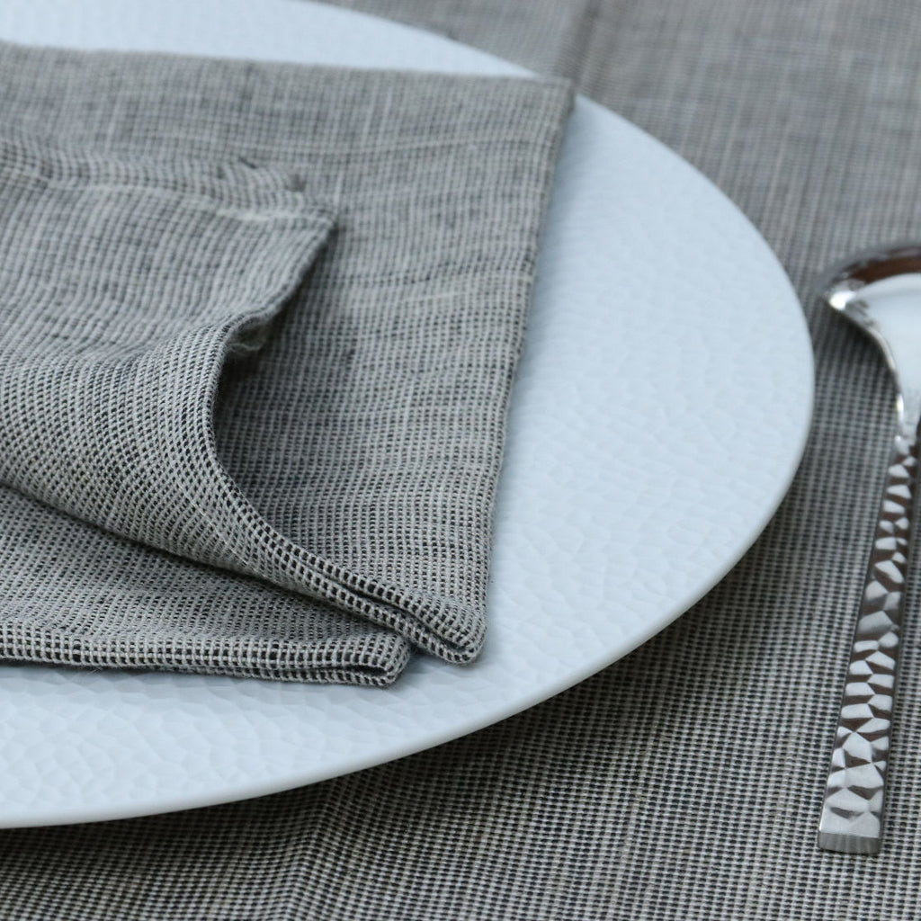 6 Napkins MODENA Black 100% linen